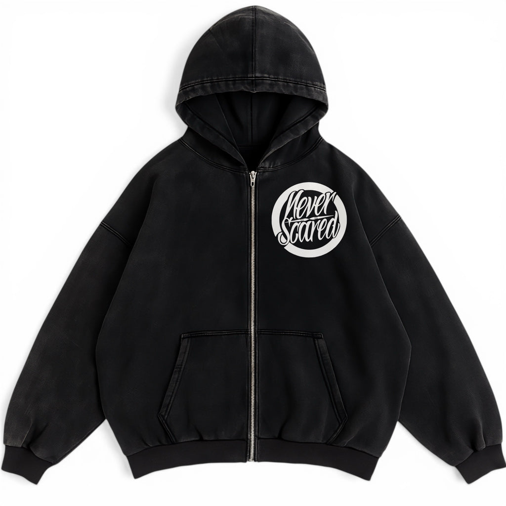 Black zip up OG dot hoodie