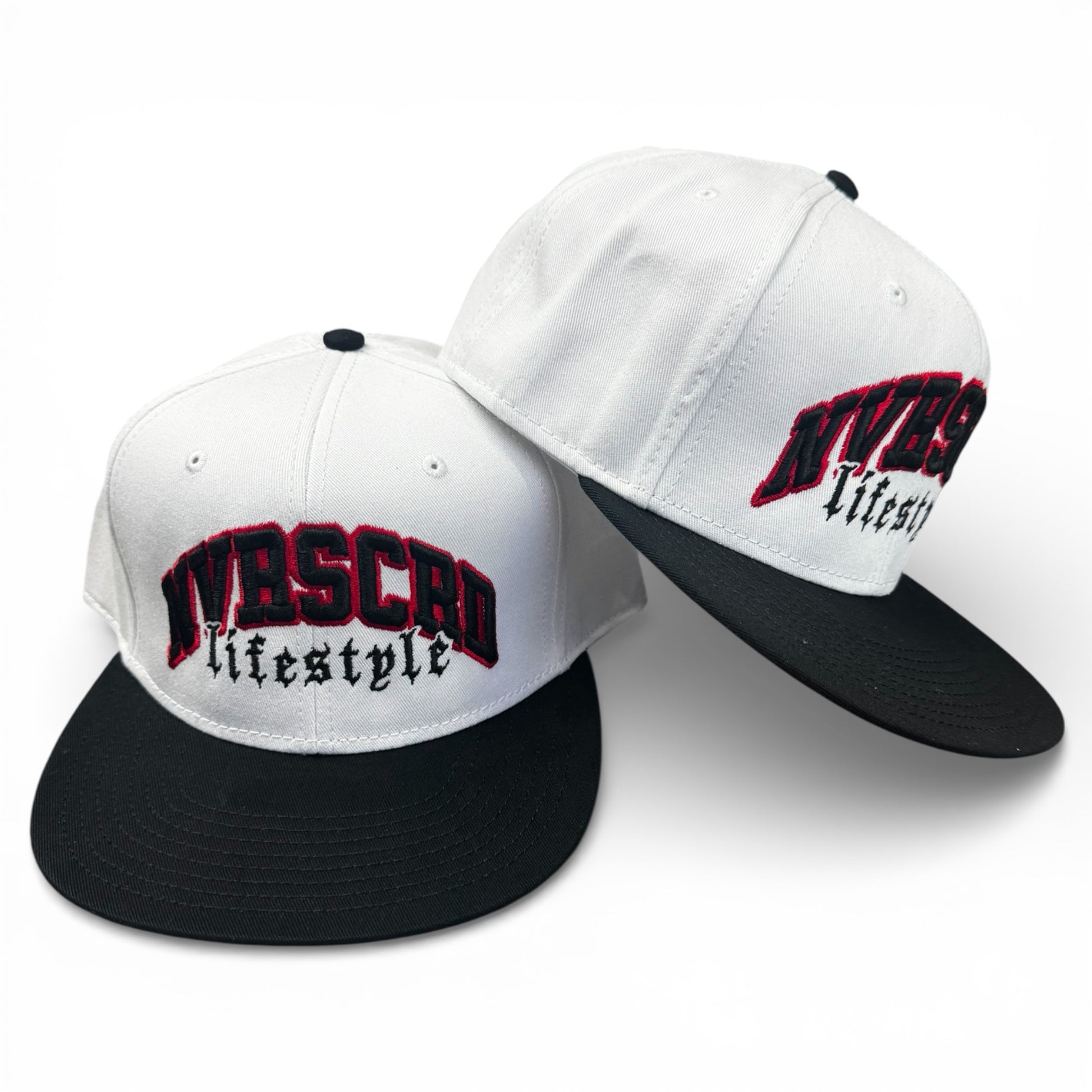 White/red team logo snap back