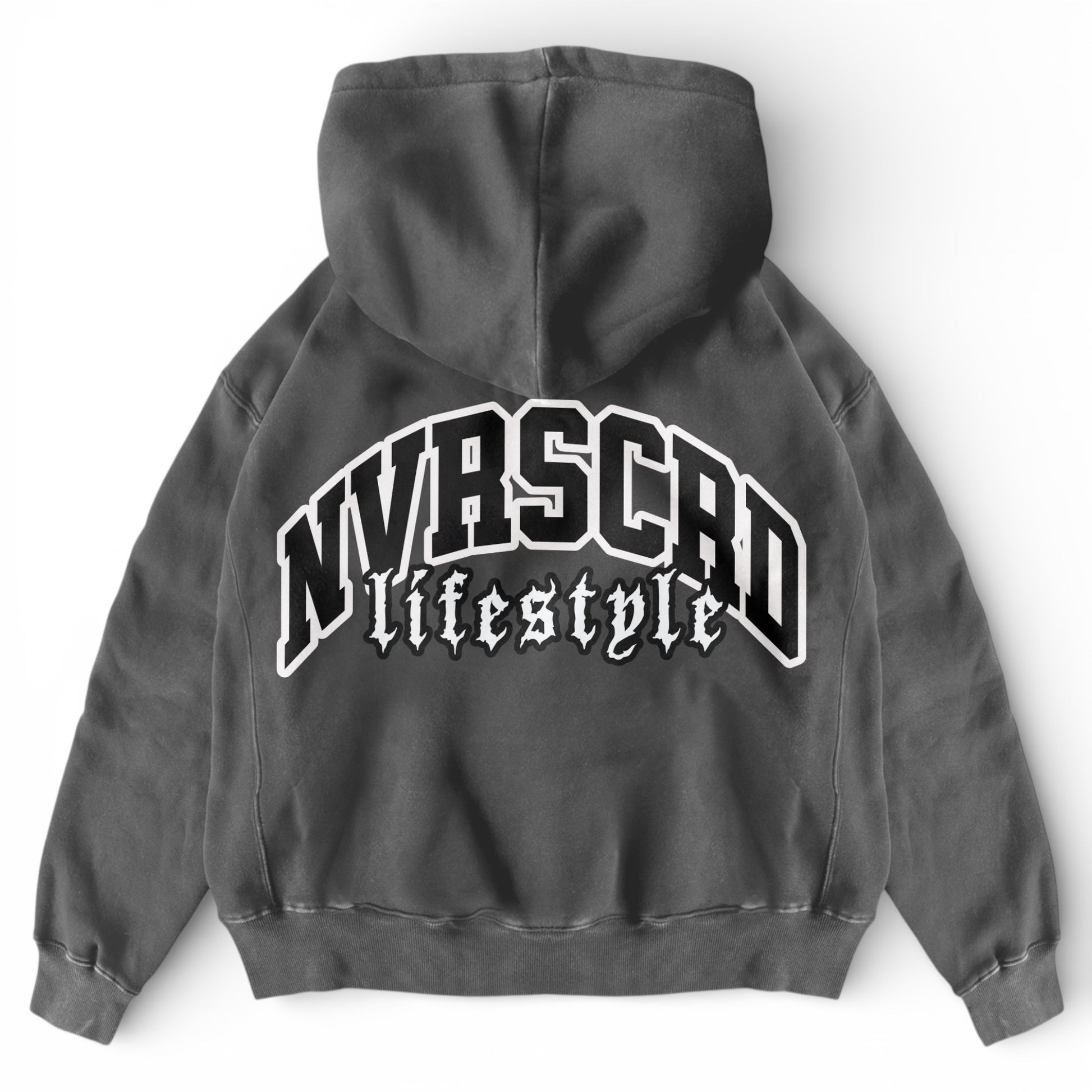 Premium grey wash team logo hoodie