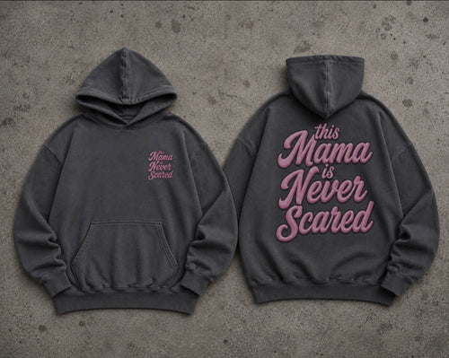 Moms hoodie washed grey/pink