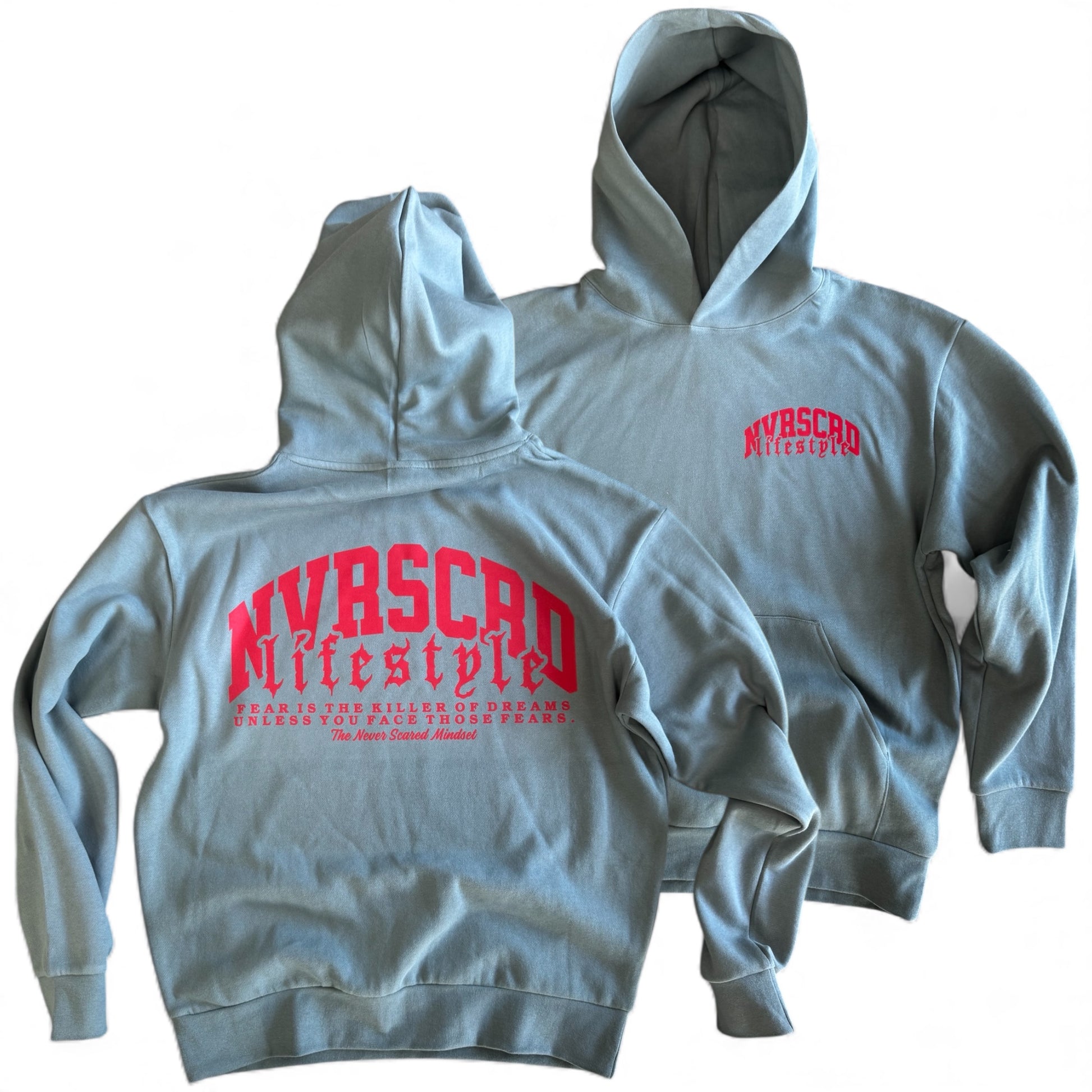 Sage/red team logo hoodie