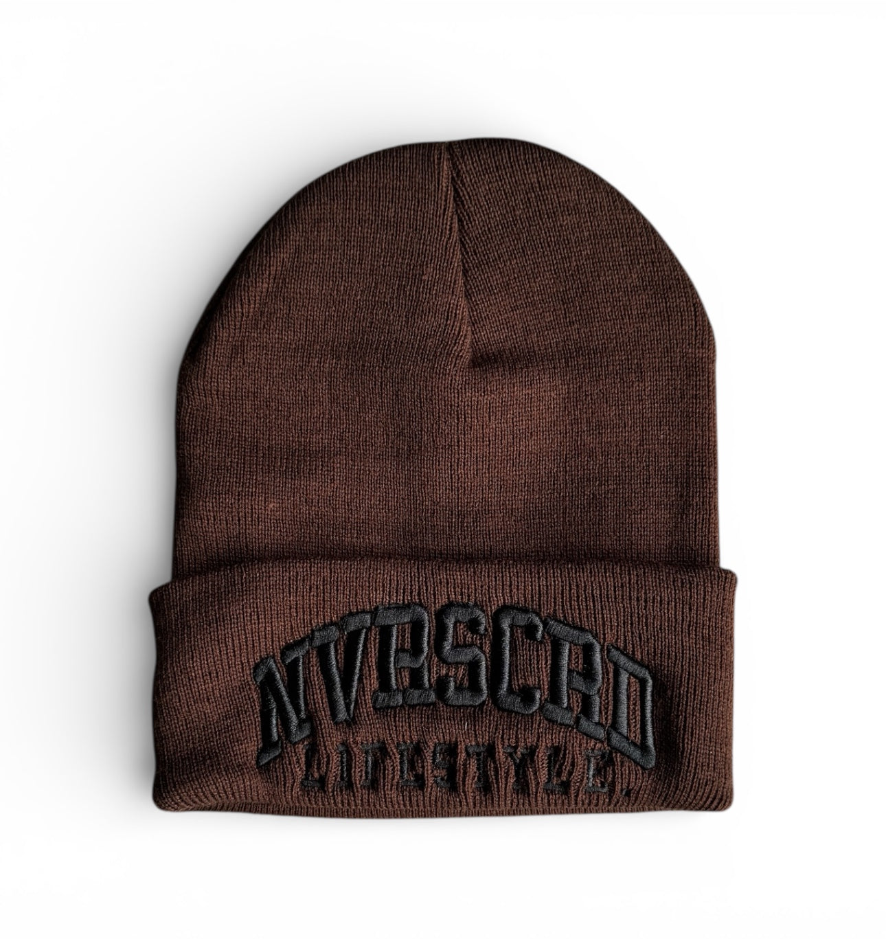 Brown team logo beanie