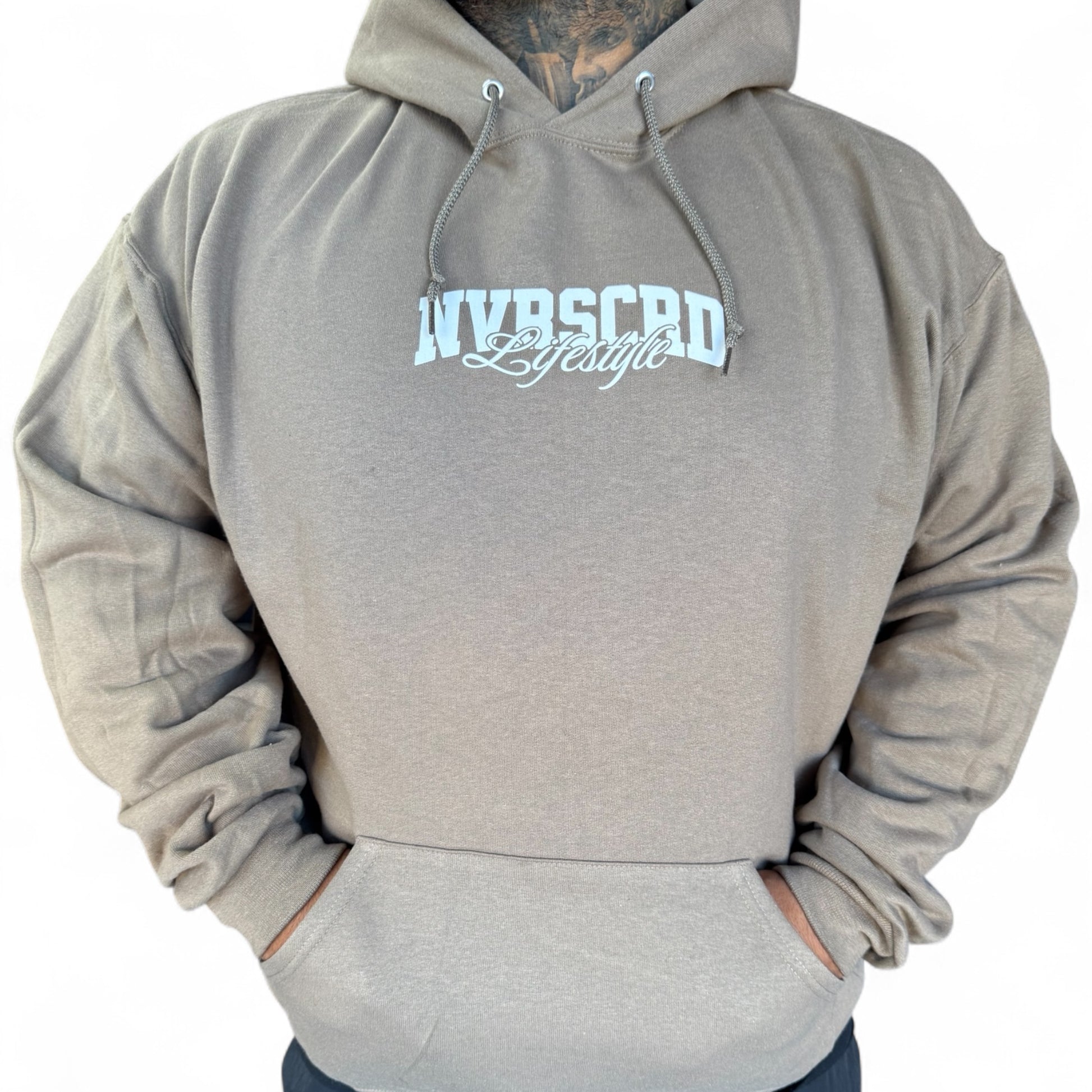 Team logo hoodie brown