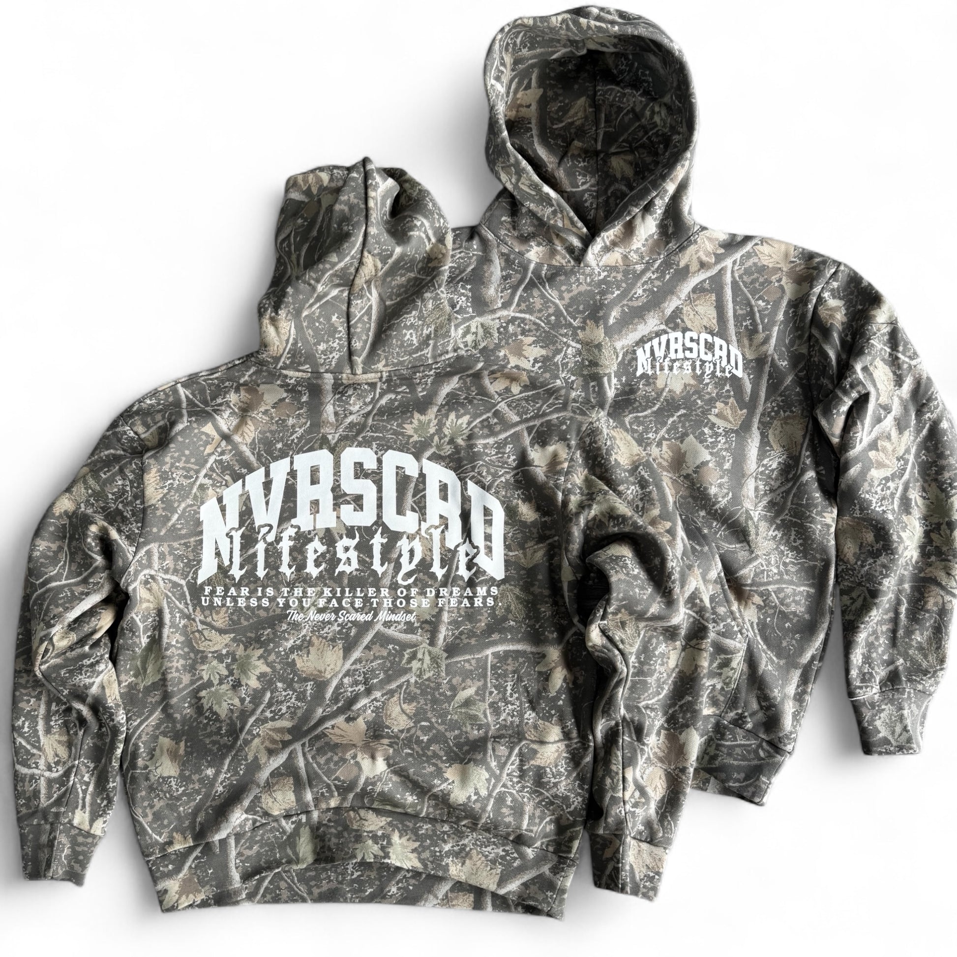 Tree/white camo team logo hoodie