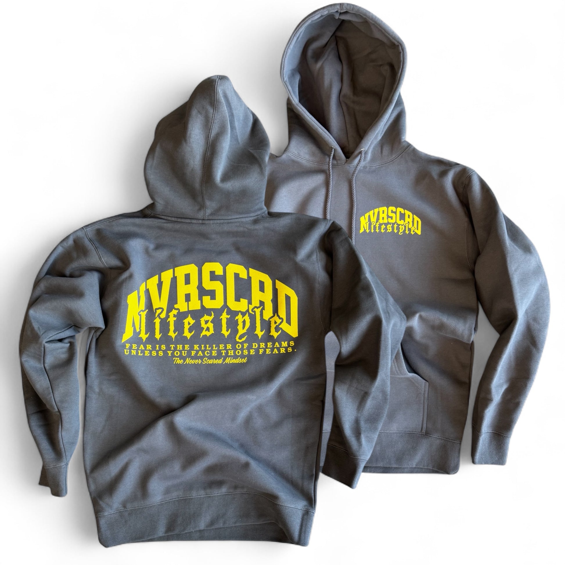 Charcoal/yellow Team logo hoodie