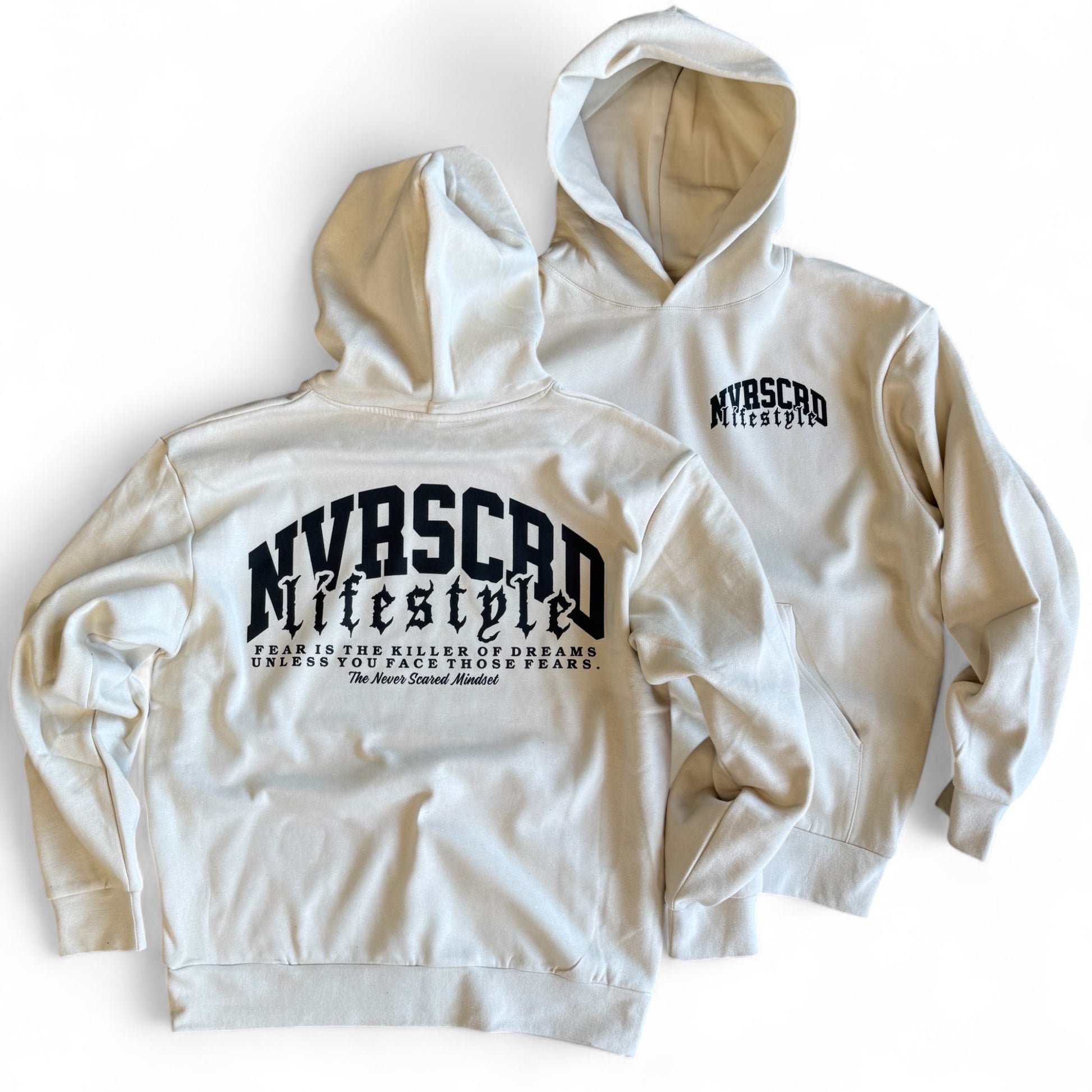 Ivory/black team logo hoodie