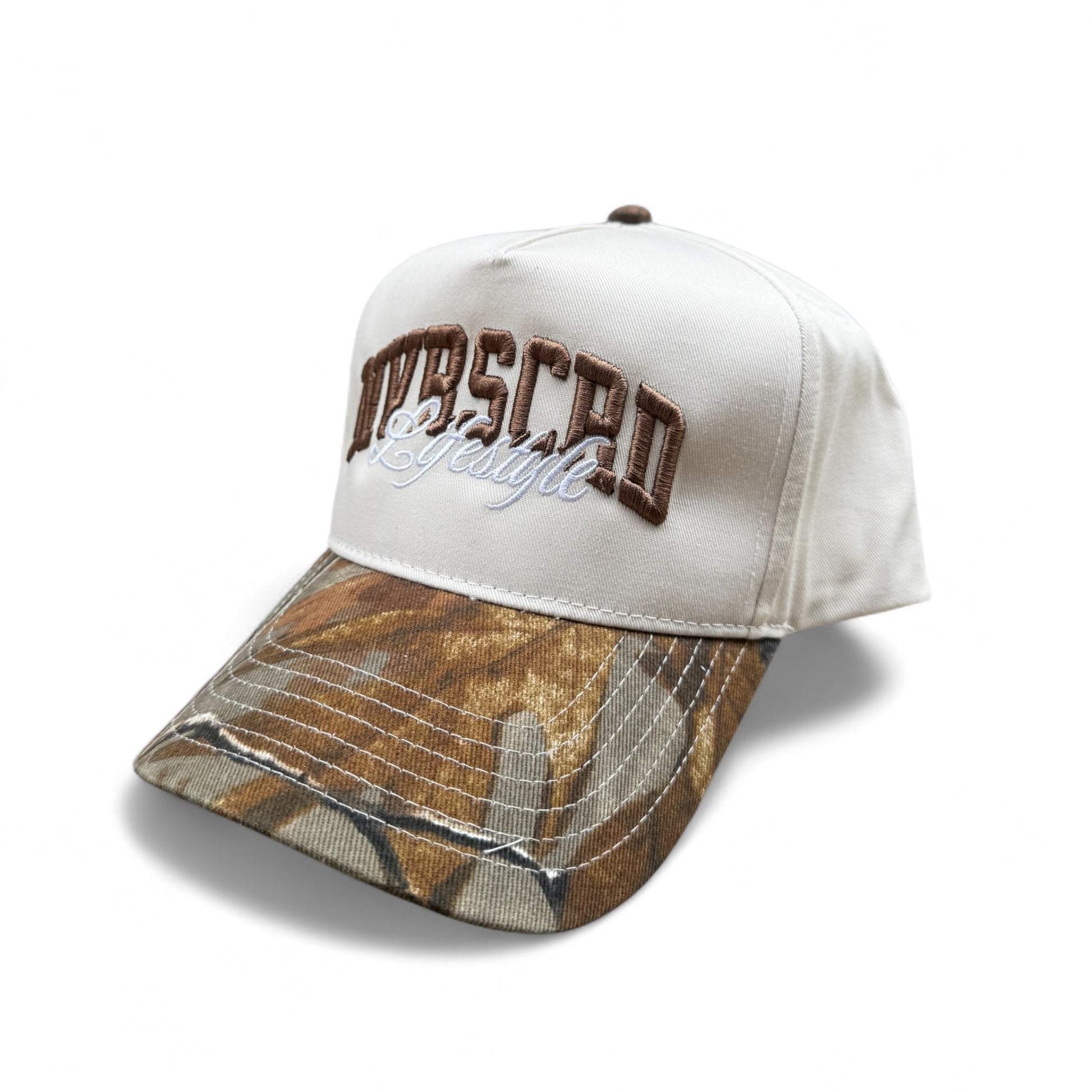 Camo/brwn team logo snap back