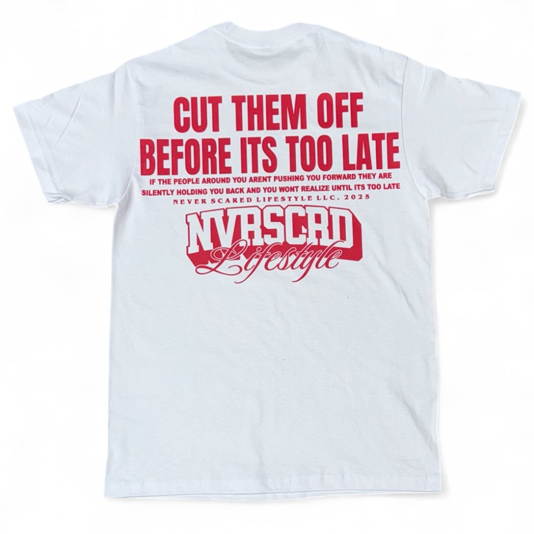 CUT THEM OFF T WHT/RED