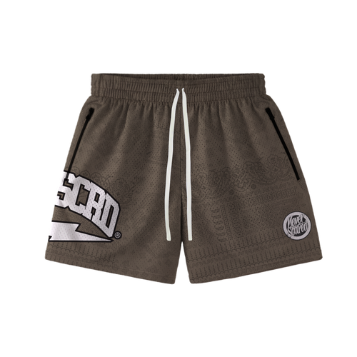 Brown paisley Team hoop shorts