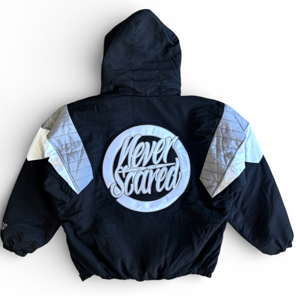 Silver/black stadium jacket